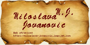 Miloslava Jovanović vizit kartica